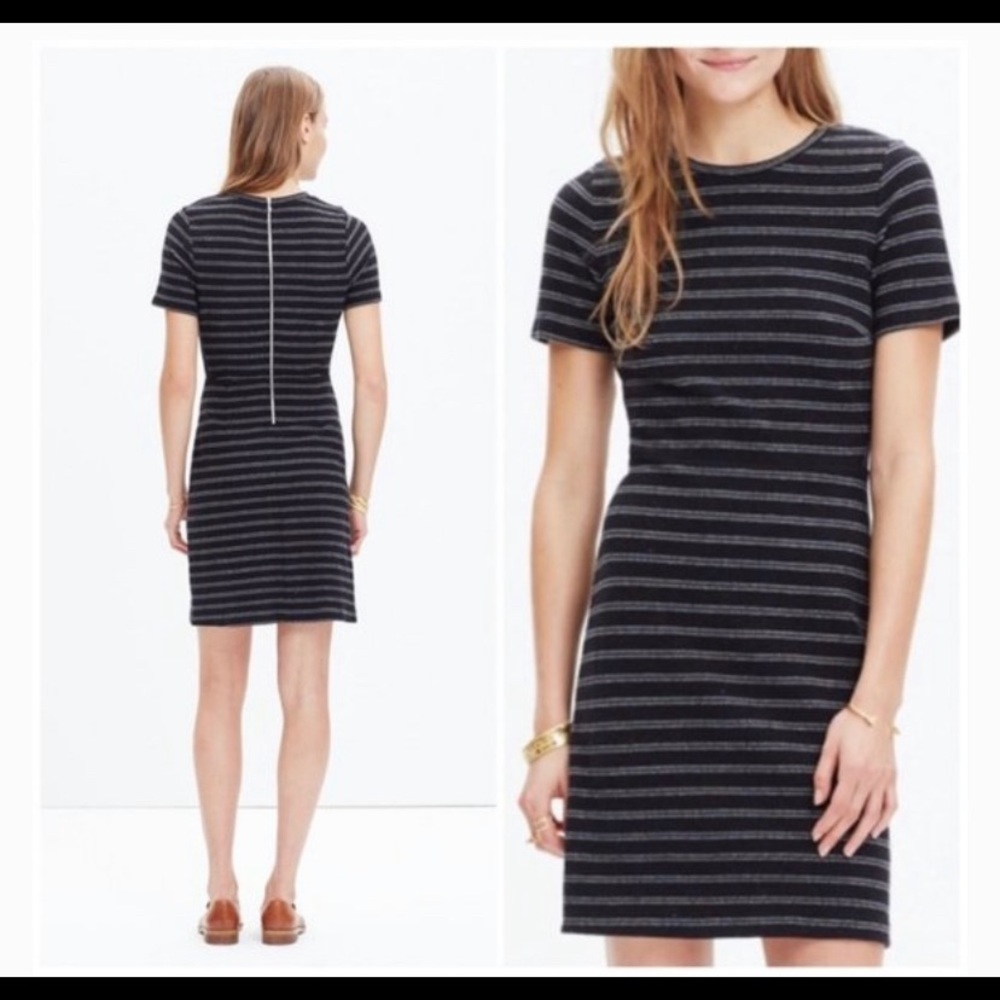 Madewell Striped Upstage Short Sleeve Dress